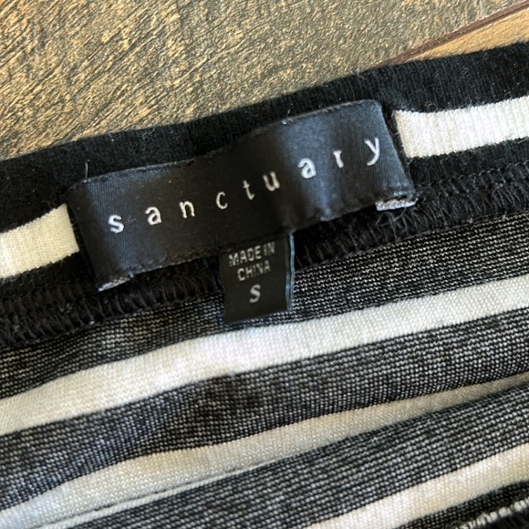 Sanctuary Black and White Striped Jersey Knit Stretch Pencil Skirt Small - Picture 2 of 4